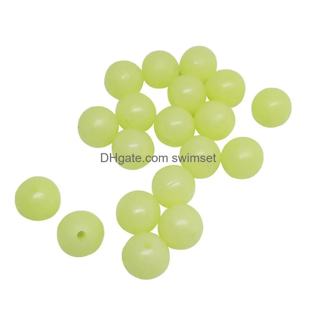 200 Pcs Soft Rubber Fishing Beads Stopper M-12Mm Luminous Round Space Beans Stops Rig Lure Accessories Drop Delivery Dh6Wh