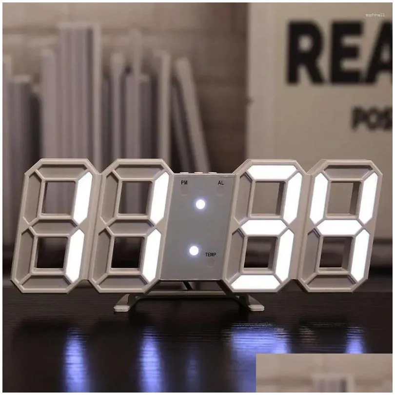 Wall Clocks 3D Led Digital Clock Hanging Decoration Home Decor Interior Room Night Light Mode For Bedroom Large