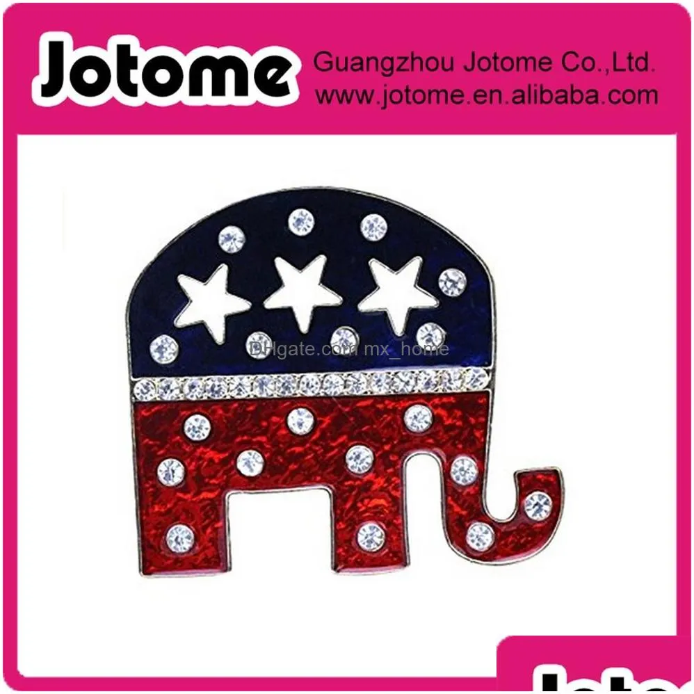 grand old party gop symbol patriotic elephant brooch pin246j