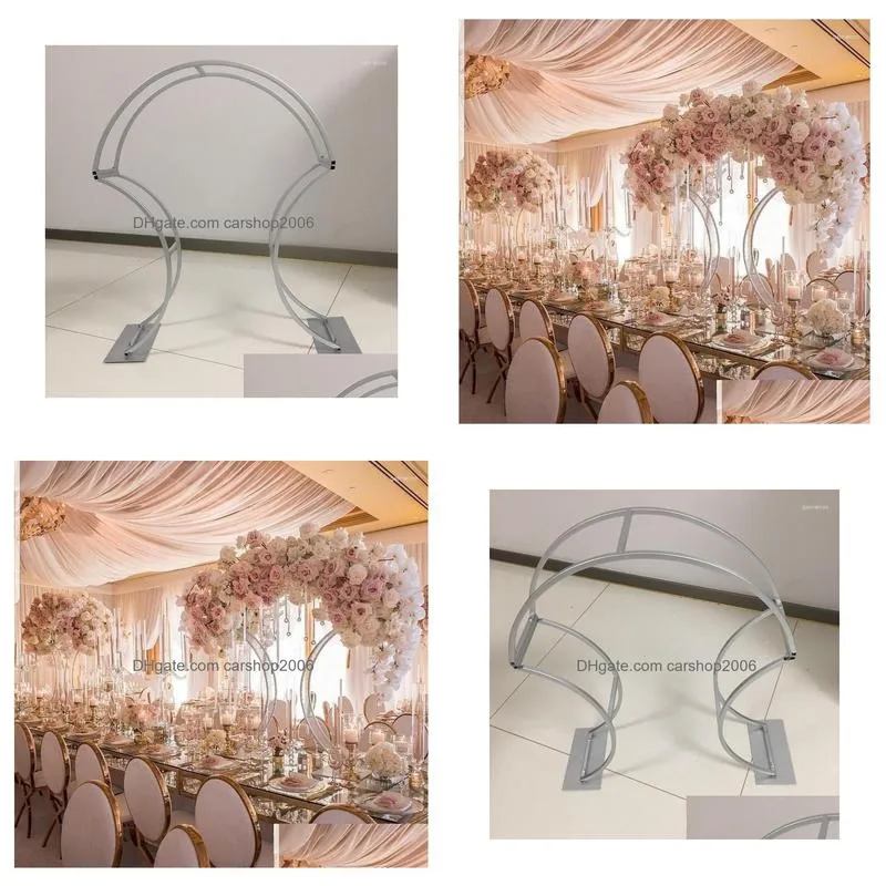 Party Decoration 10Pcs80Cm Tallgold Metal Road Lead Flower Vase Stands Table Centerpiece Wedding Qq323 Drop Delivery Home Garden Fes Dh8Aw