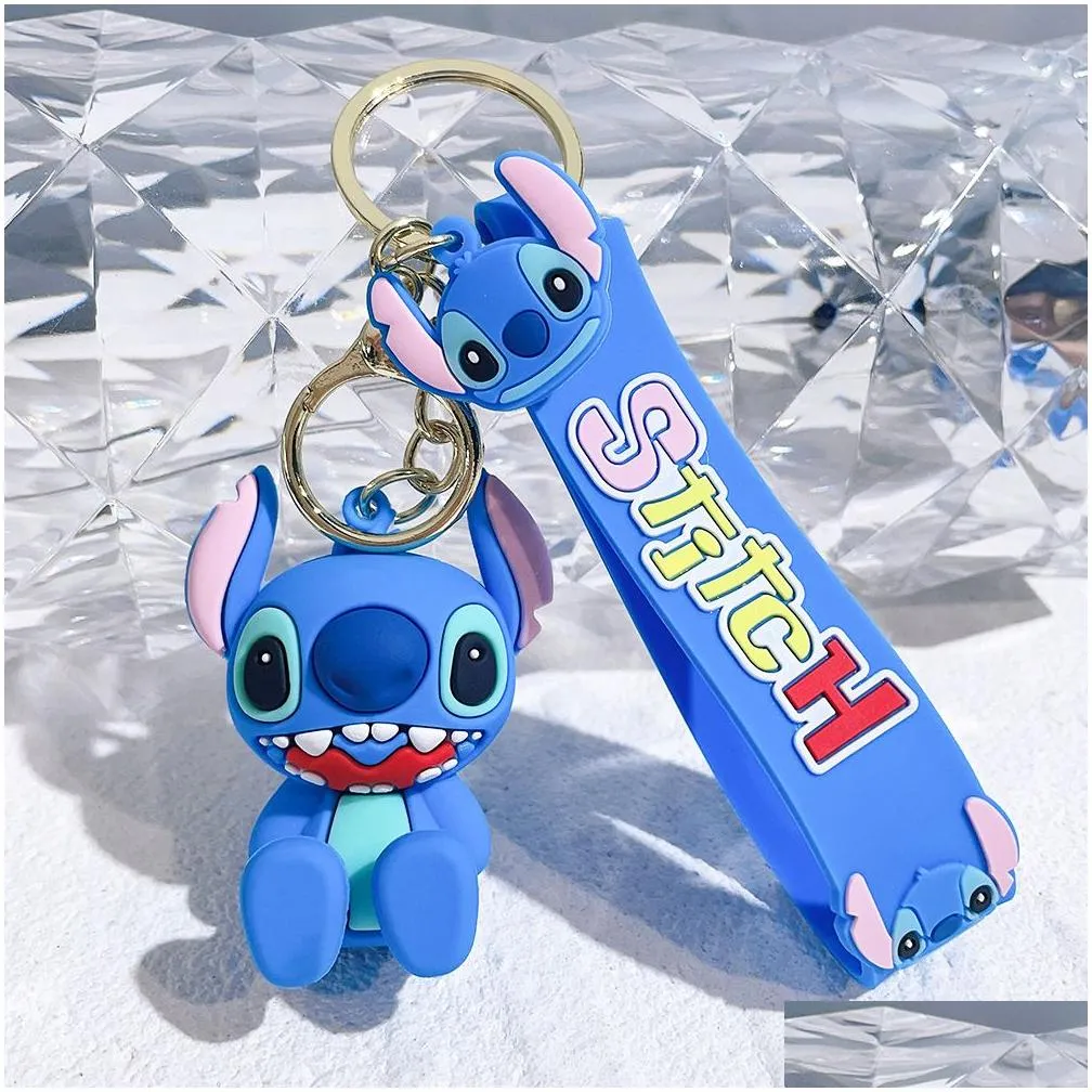 Cartoon Cute Animation Blue Dragon Jewelry KeyChain Backpack Key Ring Accessories Hanger Multi colors