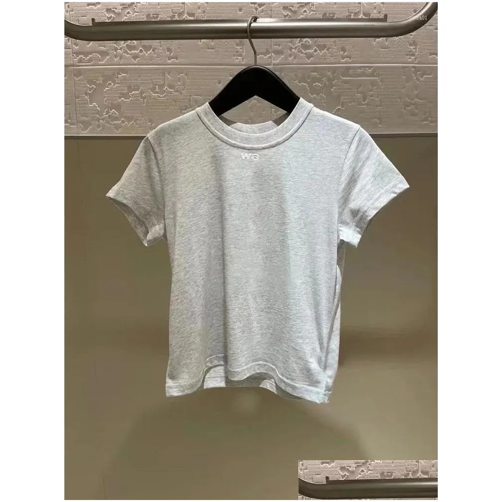 Women`s T Shirts Designer Spring Summer Style Cotton Simple Color Foaming Letter Print Short Sleeved T-shirt Women Autumn