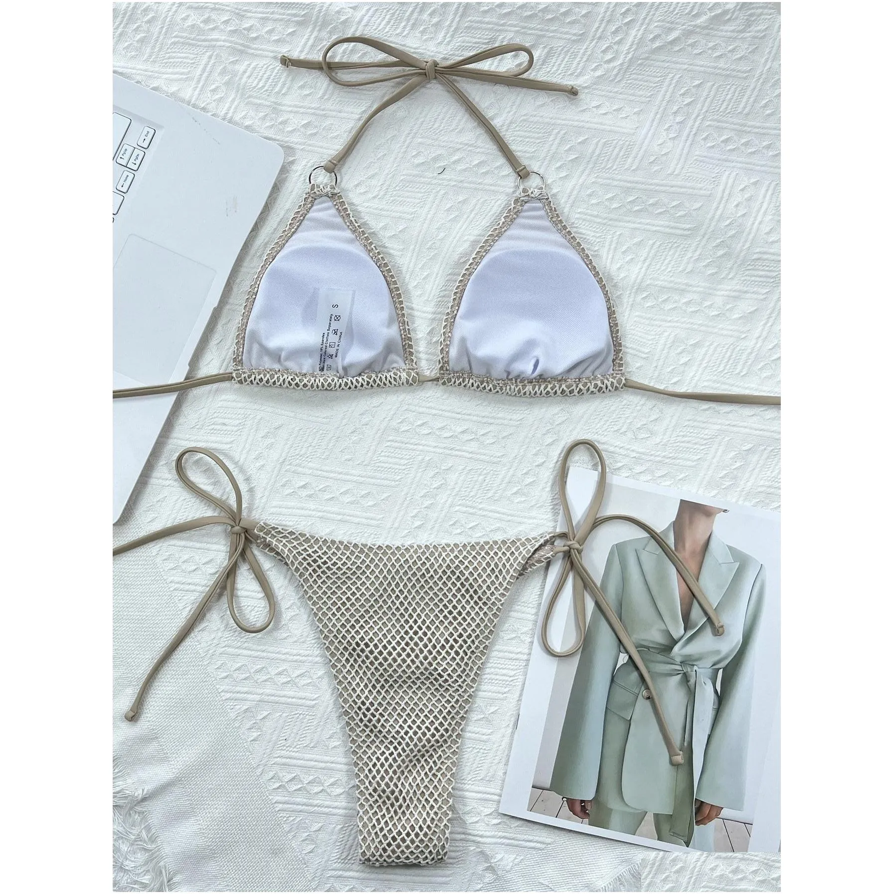 Europe and America Women`s Summer Split Swimsuit Triangle Bikini