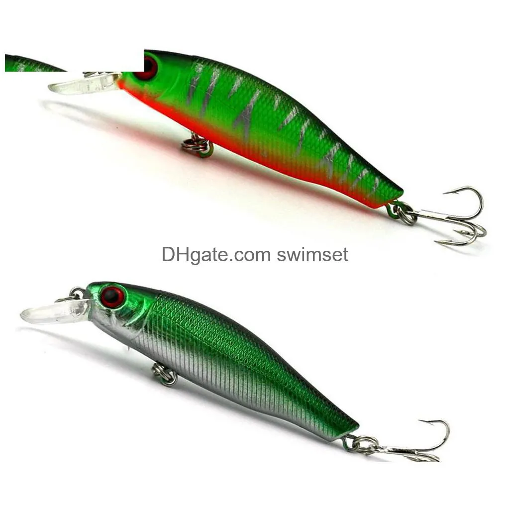 10 Pieces/Lot 8.5Cm/3.35In 8.9G/0.314Oz Sea Rock Fishing Lures Bass Jig Minnow Baits Crankbait Hook Drop Delivery Dhjuu