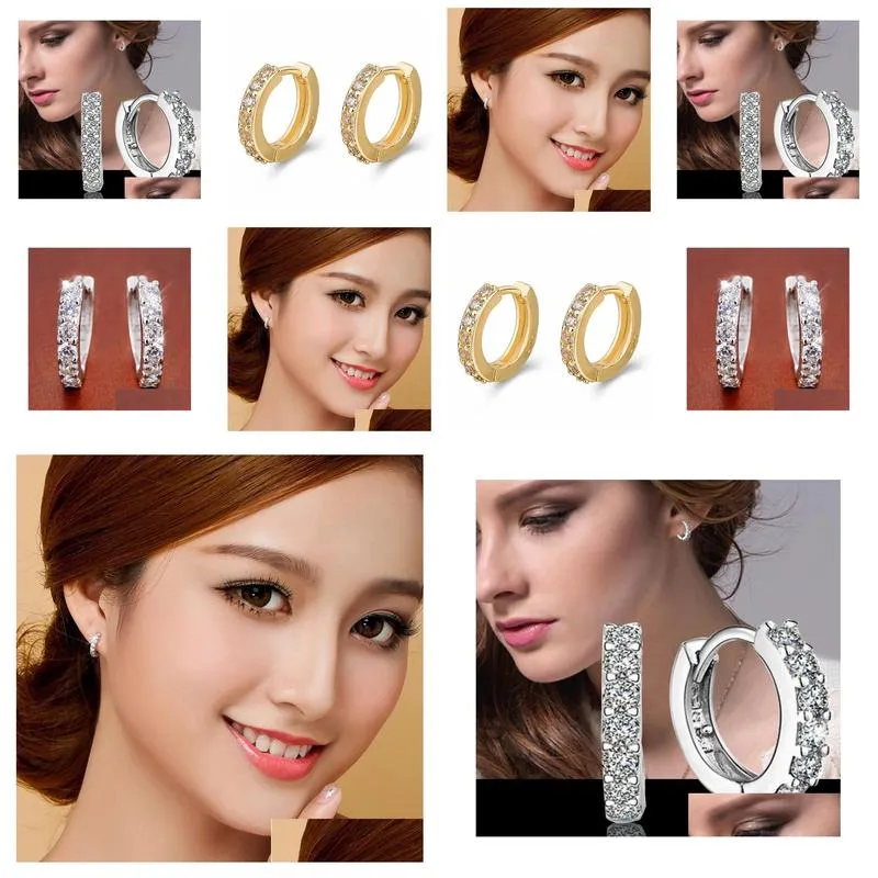 Small Hoop Earrings With Zircon Fashion Jewelry Engagement Gift For Lady YD01723278697