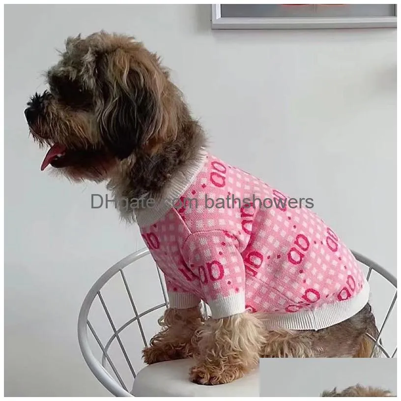 Designer Dog Clothes Warm Pet Sweater Brand Apparel Weather Coats Puppy Clothing Cotton Sweaters Sumsum Drop Delivery Dhscs