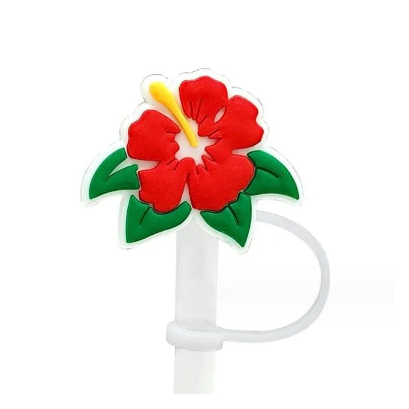 flowers styles straws toppers cover cap colorfuls Pvc straw protection sheath dust plug for 7-8mm drink straws charms