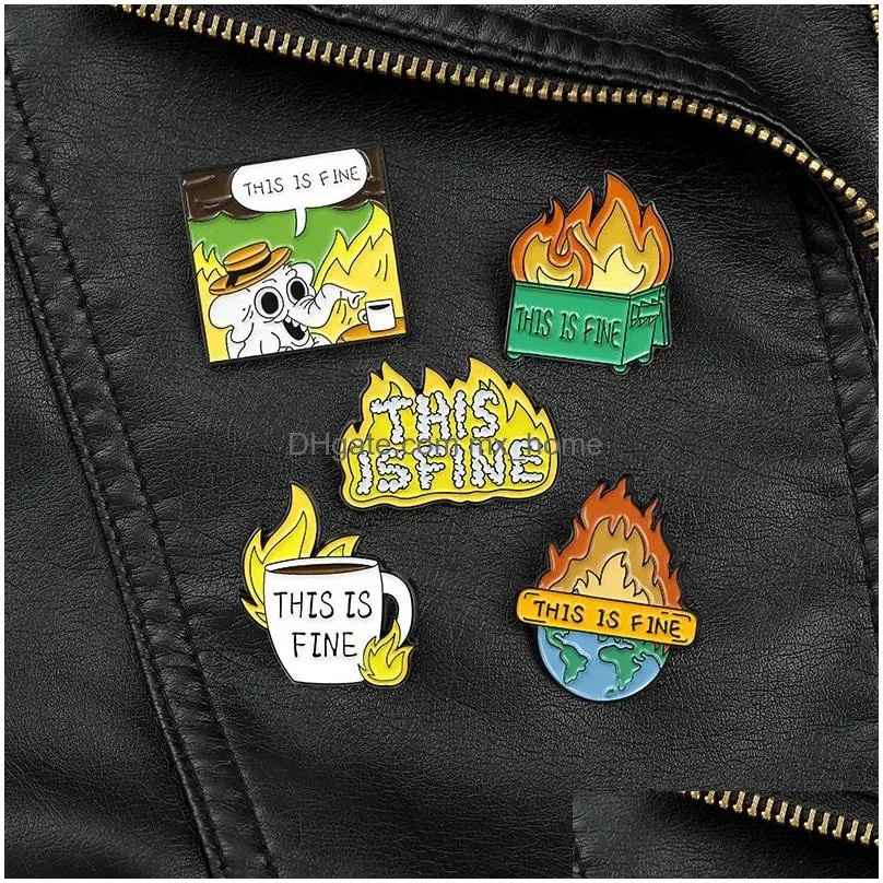 cartoon flame letter alloy collar brooches pins elephant fire cup planet  badge skirt backpack hats clothes brooch jewelry a3133