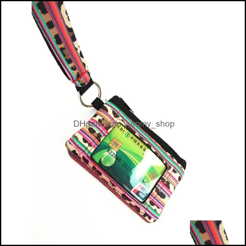 Other Fashion Accessories Neoprene Card Pocket With Collapsible Keychain Key Ring Wristlet Wallet Zipper Pouch Zippered Pri Dhgarden Dh9Rl