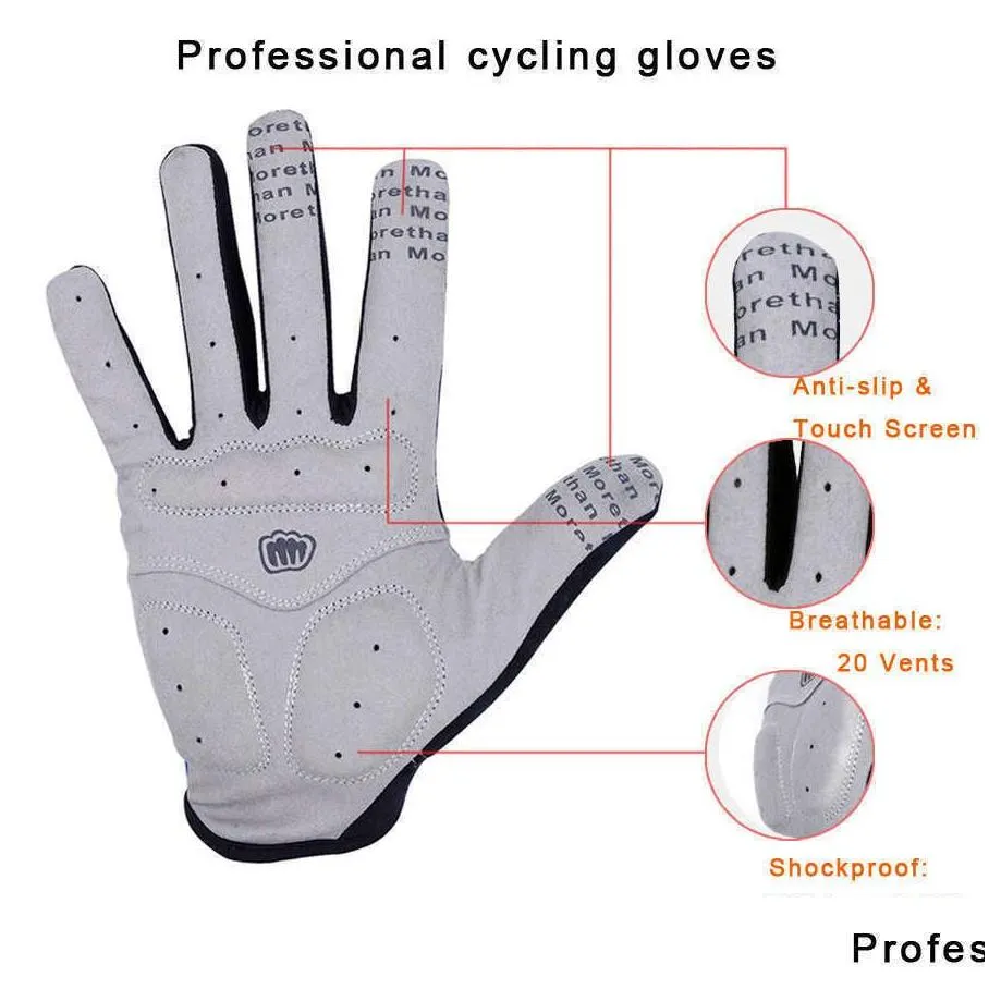 Cycling Gloves 2018 NEWBOLER Cycling Gloves Men Sports Full Finger Anti Slip Gel Pad Motorcycle MTB Road Bike Bicycle Winter Gloves Long Finger