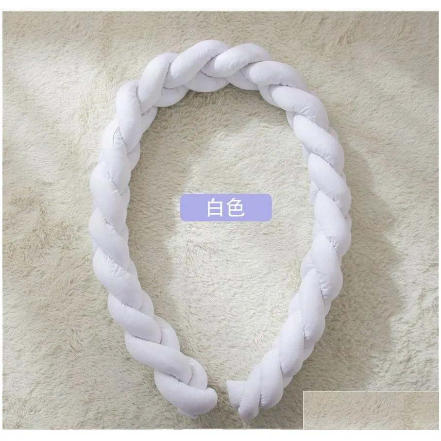 Bed Rails 100% Cotton Protective Baby Bedding Woven Fried Dough Twists Braid Crib Anti-collision Bed Bumper 230816