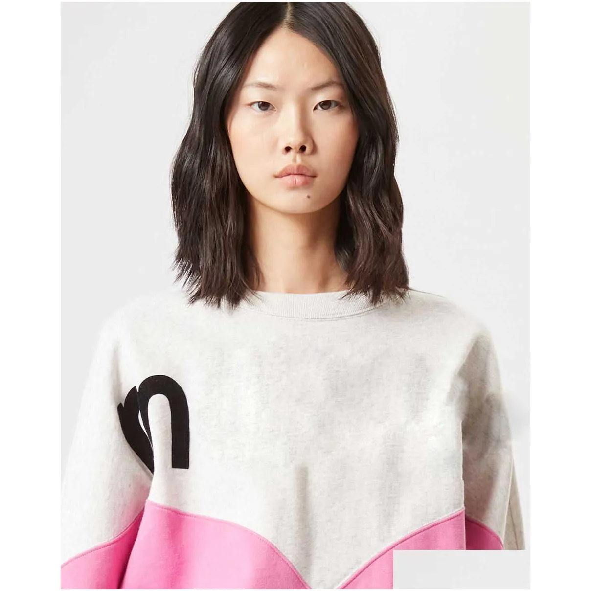 Sweatshirt Designer ISABELS MARANTS Round Neck Pullover Women Sweater Letter Flocking Print Casual Hoodies