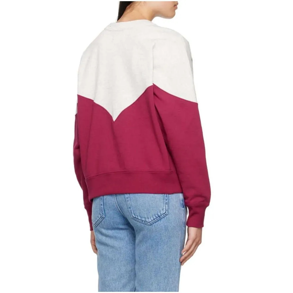 Isabels Marants Women Designer Sweatshirts Print Letter Loose Shoulder Drop Round Neck Hoodie Long Sleeve