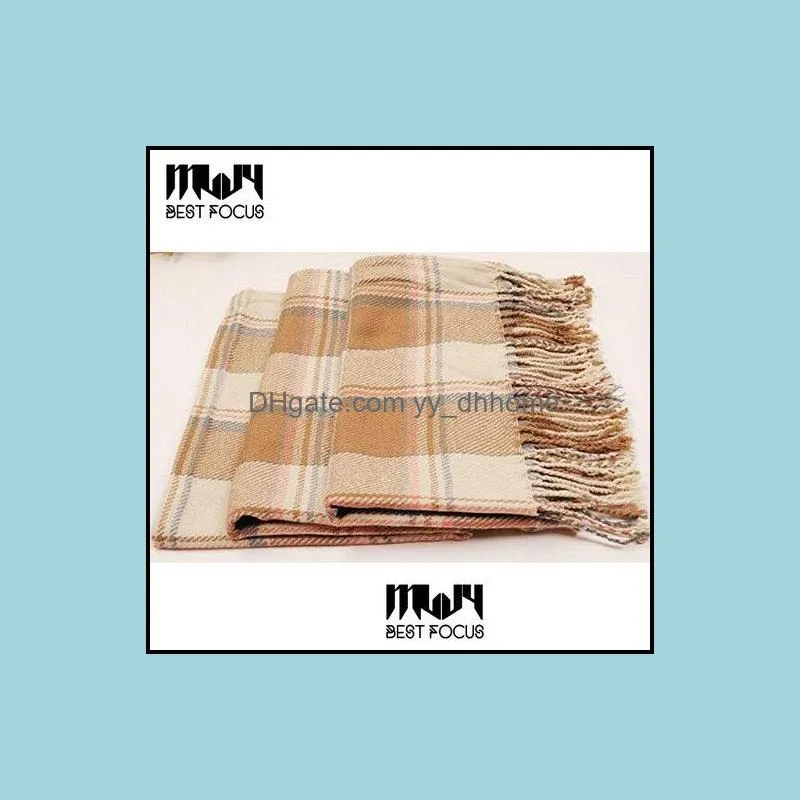 Scarves Plaid Scarf Cold Weather Wraps Cashmere Womens Fashion Long Shawl Big Grid Winter Warm Lattice Large Christmas Drop Dhgarden Dhvop