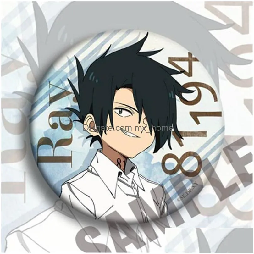 pins brooches 12pcs anime japan cartoon the promised neverland cosplay badge yakusoku no emma brooch pins backpacks button gift284y