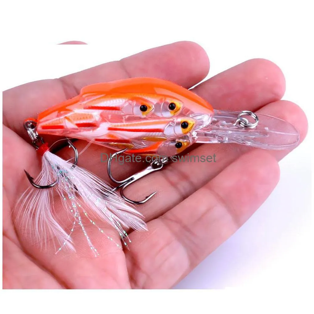 90Pcs 2.95/7.5Cm 9.3G Crankbait Group Fish Swim Bait 8 Fishes Plastic Bionic Wobbler Fishing Tackle Drop Delivery Dhymr