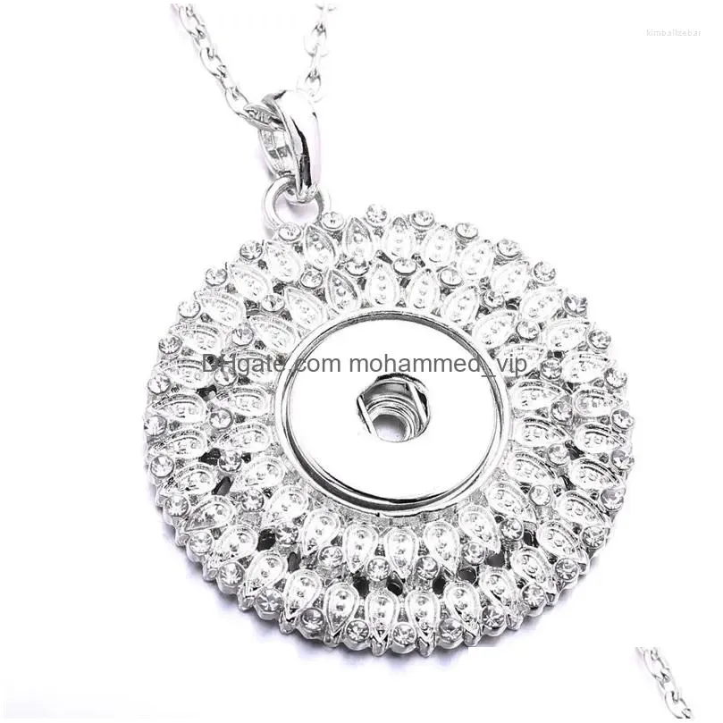 pendant necklaces sublimation button zircon flower pendants necklace consumable 20pcs/lot