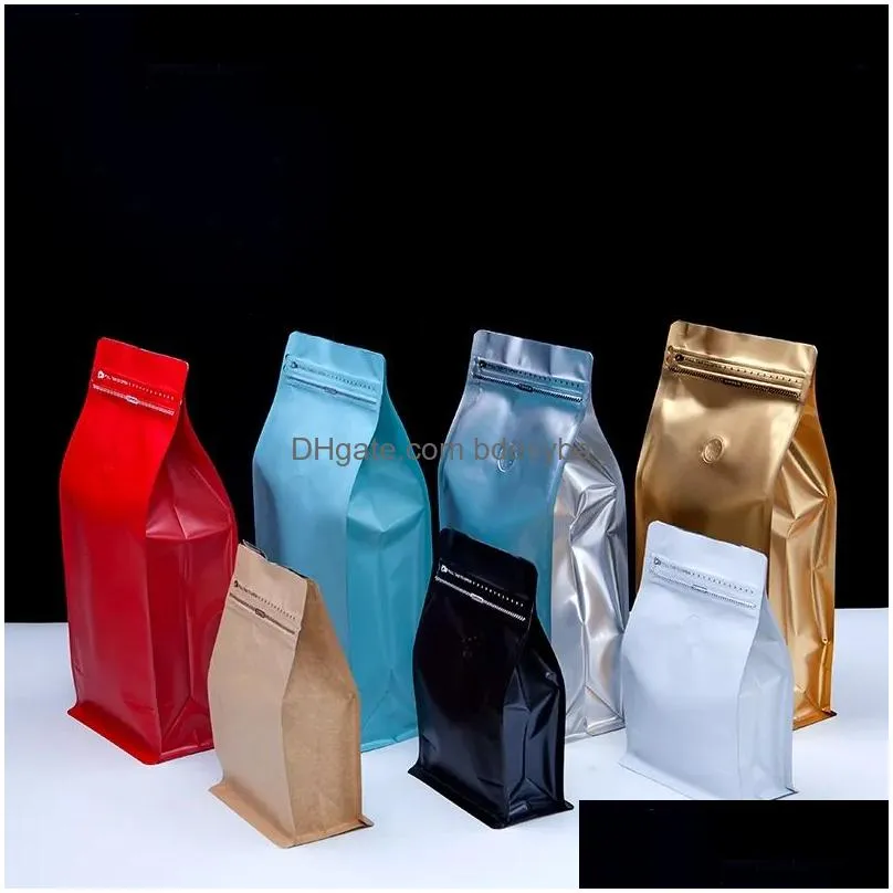 Packing Bags Wholesale Coffee With Vaed Zip Sealing Stand Up Bag Resealable Colorf Thicken Home Fooding Packaging Storage Drop Deliver Dhood