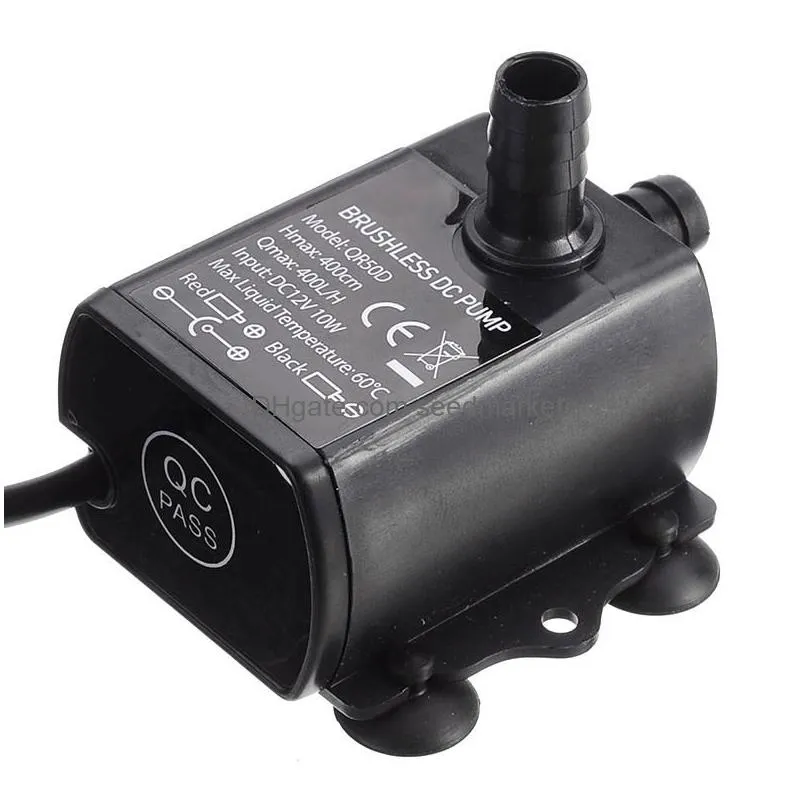 accessories ultra quiet submersible water pump dc 12v 10w micro fountain pump brushless pump filter waterproof aquarium 400l/h