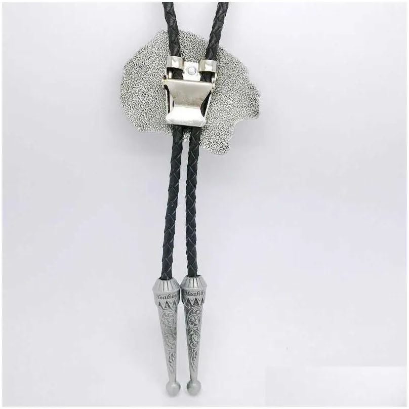 Bolo Ties New Europe Popular Native Indian Bolo Tie Western American Western Metal Necktie Bolo for Men Fashion Jewelry HKD230719