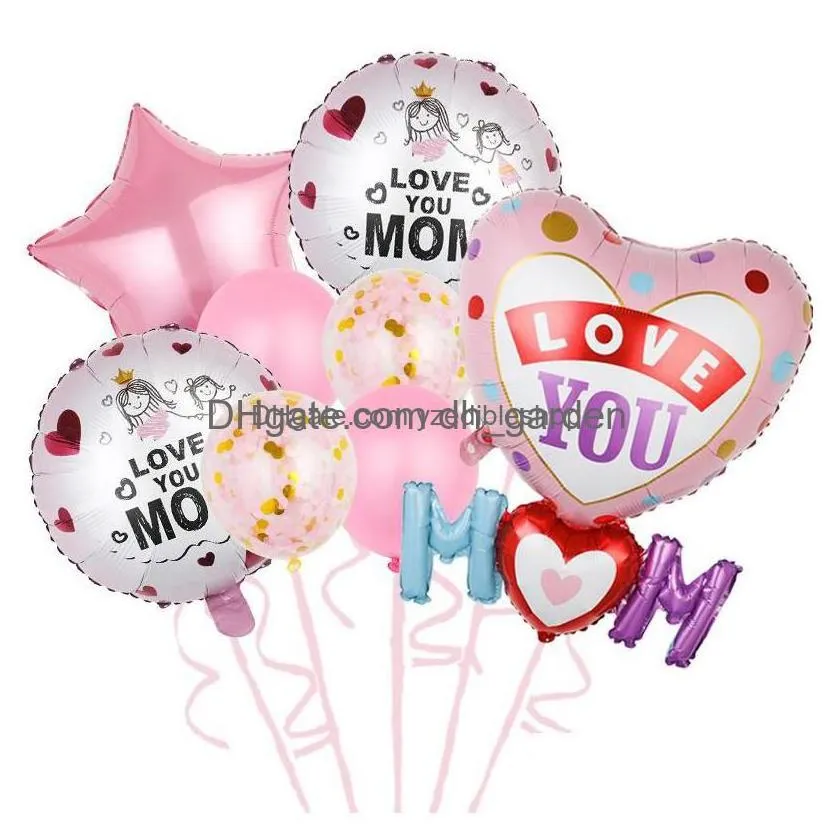 party decoration mothers day theme decorative balloons festive balloon set mom i love you birthday bedroom meaning extraordi