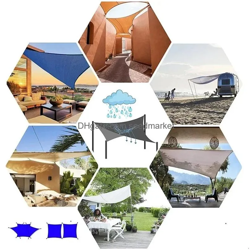 nets outdoor waterproof sun shade sail canopy triangle uv gazebo for garden for patio and garden backyard lawn awning canopy