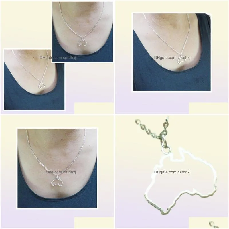 Pendant Necklaces 5Pcs Outline Lia Map Necklace - Sydney Melbourne Perth Brisbane Tasmania Geek City Geographic Jewelry9506834 Drop De Dhjyx