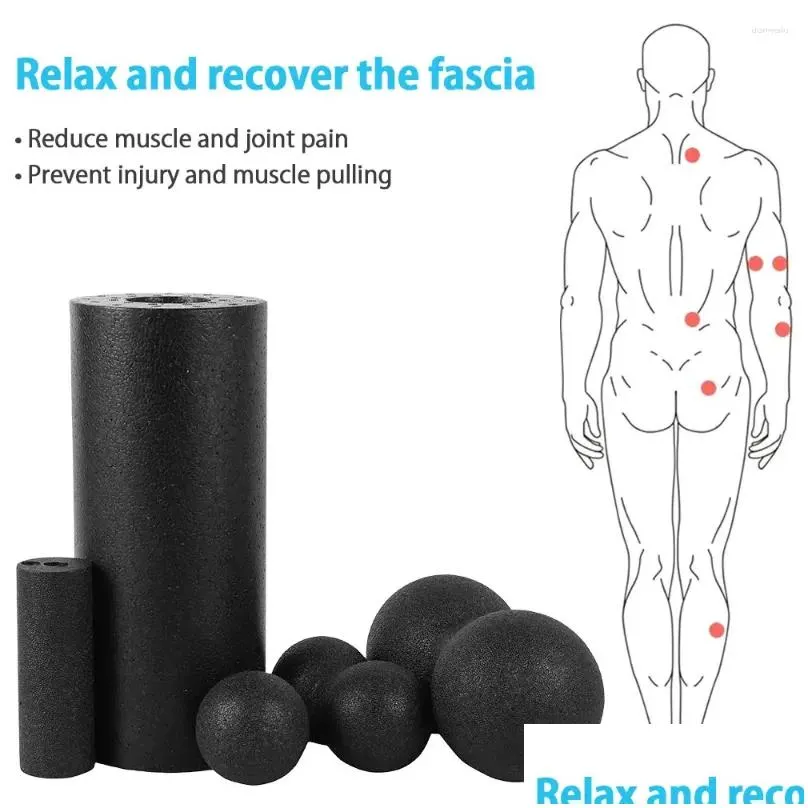 Yoga Blocks 3/5pcs Massage Roller&fitness Ball Foam Roller Set For Back Pain Self-myofascial Treatment Pilates Muscle Release