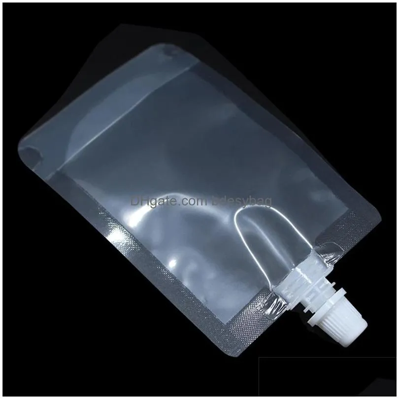Packing Bags Wholesale Adt Beverage Pouches Zable Clear Bag Flask Stand Up Plastic Drink Packaging 100Ml Drop Delivery Office School B Dh7Kt