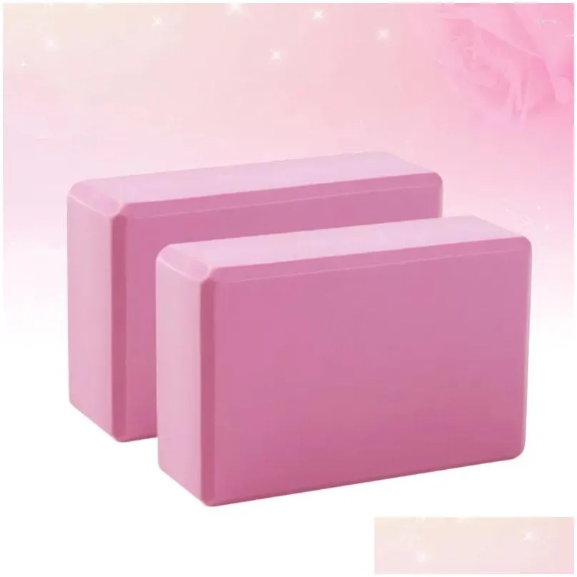 Yoga Blocks 2pcs Block High Density Thickening EVA Brick Improve Strength And Aid For Dance Fitness Gym ( )