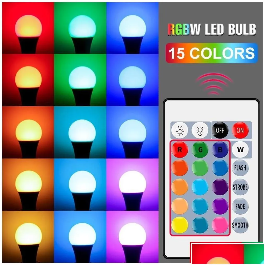 led bulbs bbs e27 smart control rgb light dimmable 5w 10w 15w rgbw lamp colorf changing bb warm white decor home drop delivery light