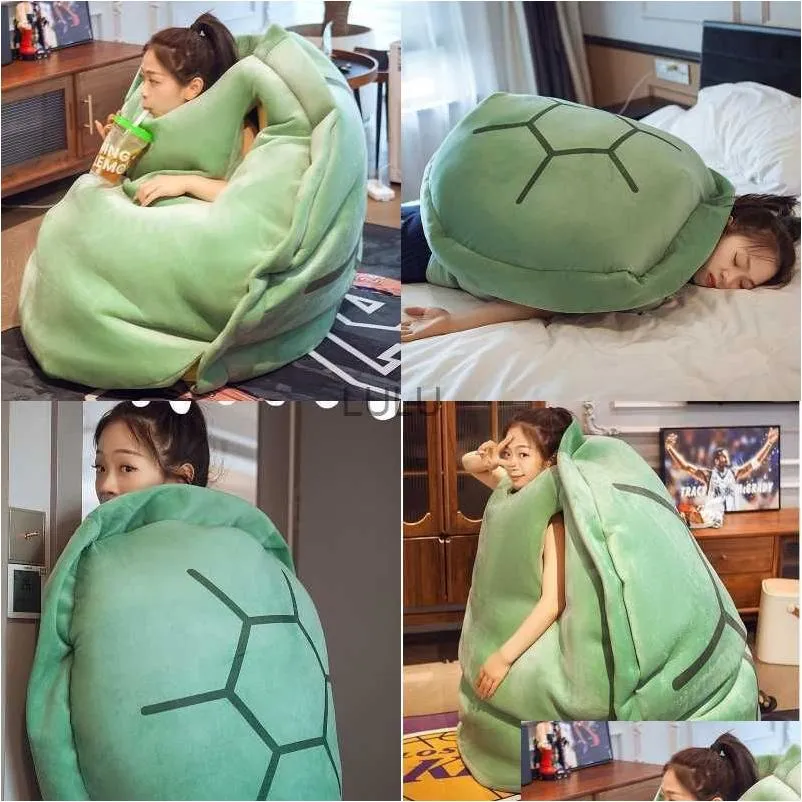 Blankets Large Wearable Turtle Shell Plush Blanket Cute Soft Cushion Home Room Decor Sofa Decoration Birthday Children Day Gift For Kids