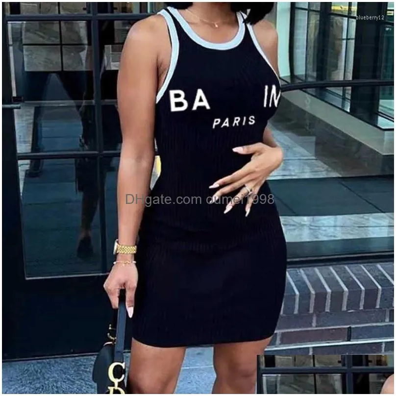 Basic & Casual Dresses Plus Size Luxury Designer Dress Fashion Letter Print Slim Quick Dry Mini Skirt Womens Clothing Drop Delivery A Dh6Rw