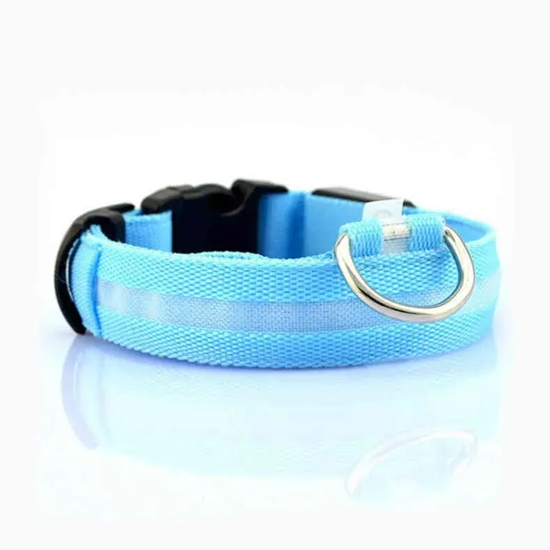 Retractable Dog Collars LED pet rechargeable or with battery light loss proof Leashes dog collar