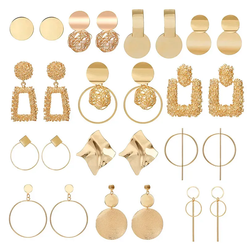Fashion Statement Earrings 2024 Big Geometric earrings For Women Hanging Dangle Earrings Drop Earing modern Jewelry