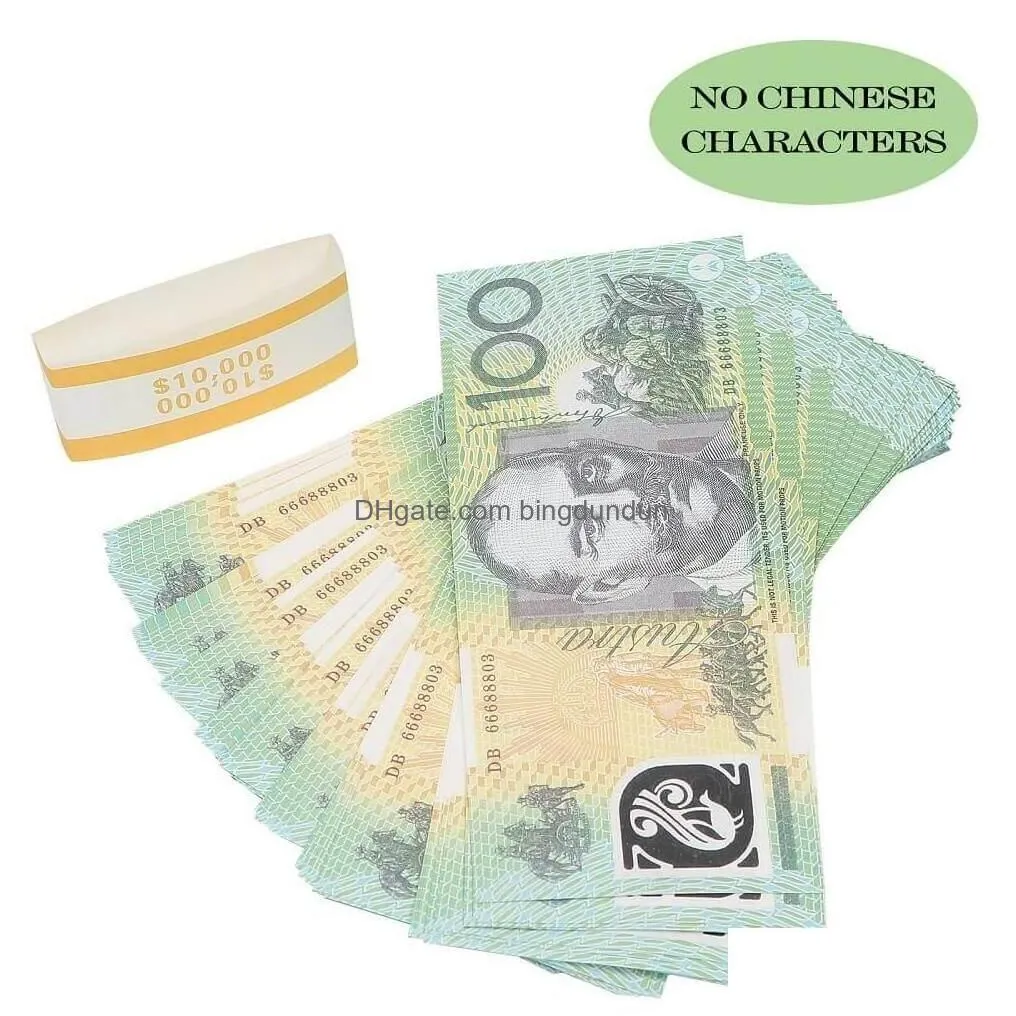 Novelty Games Prop Aud Banknotes Australian Dollar 20 50 100 Paper Copy Fl Print Banknote Money Fake Monopoly Movie Props Drop Deliv