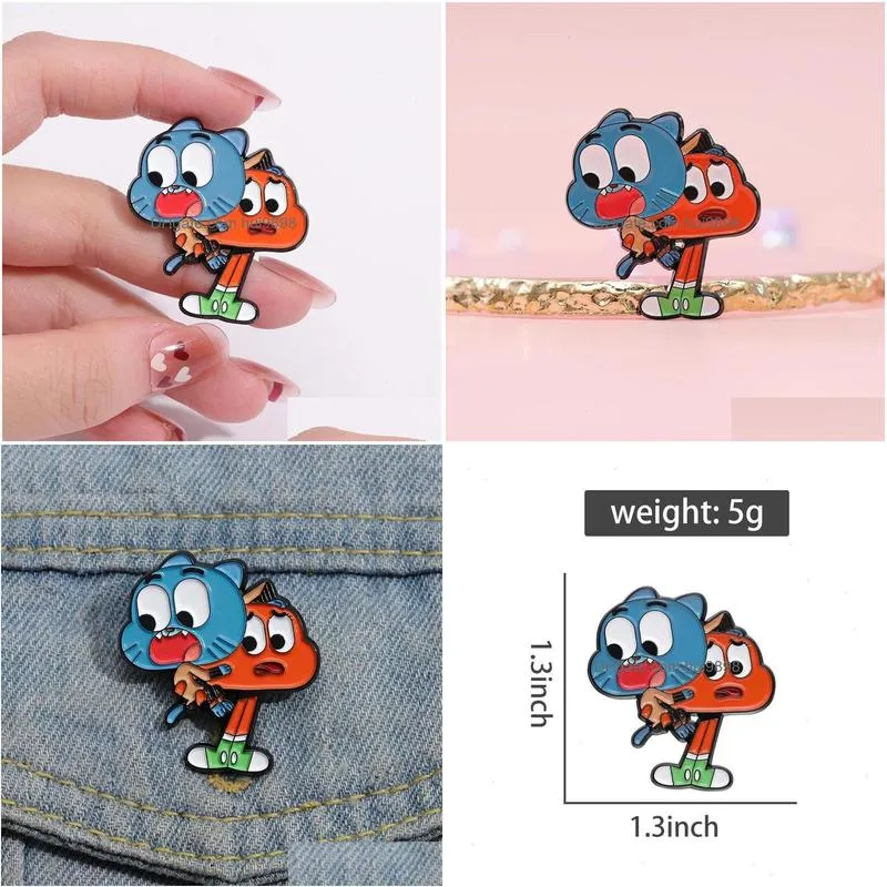 adventure anime enamel pins custom comedy animation brooches lapel badges cartoon funny jewelry gift for kids friends