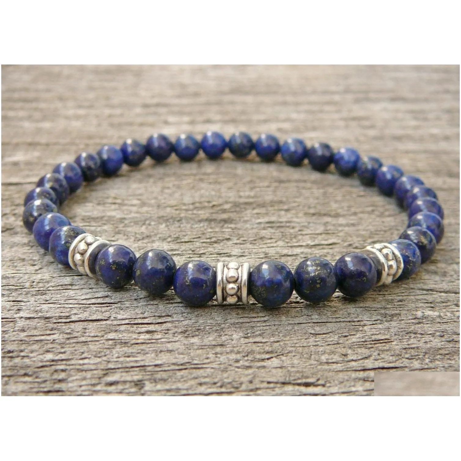 SN0326 Fashion Mens 6mm Beads Bracelet Lapis Lazuli Bracelet Womens or Mens Natural stone Stretch Bracelet Beaded Jewelry