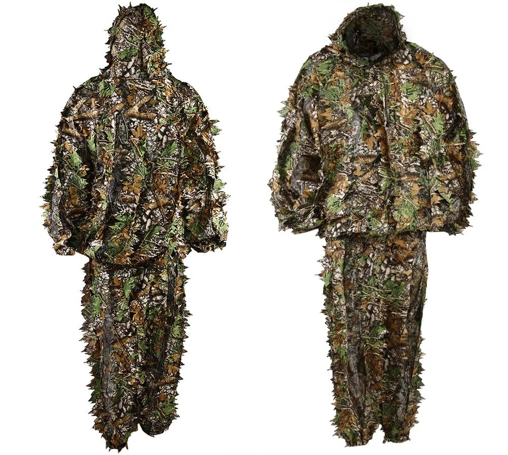 Clothing Camouflage Leafy Jungle Suit Set 3d Leafy Ghillie Suit for Hunting Birding