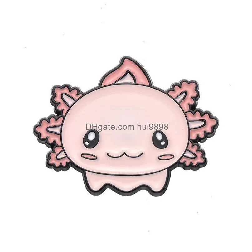 flower axolotl enamel pins cute anime movies games hard enamel pins collect cartoon brooch backpack hat bag collar lapel badges