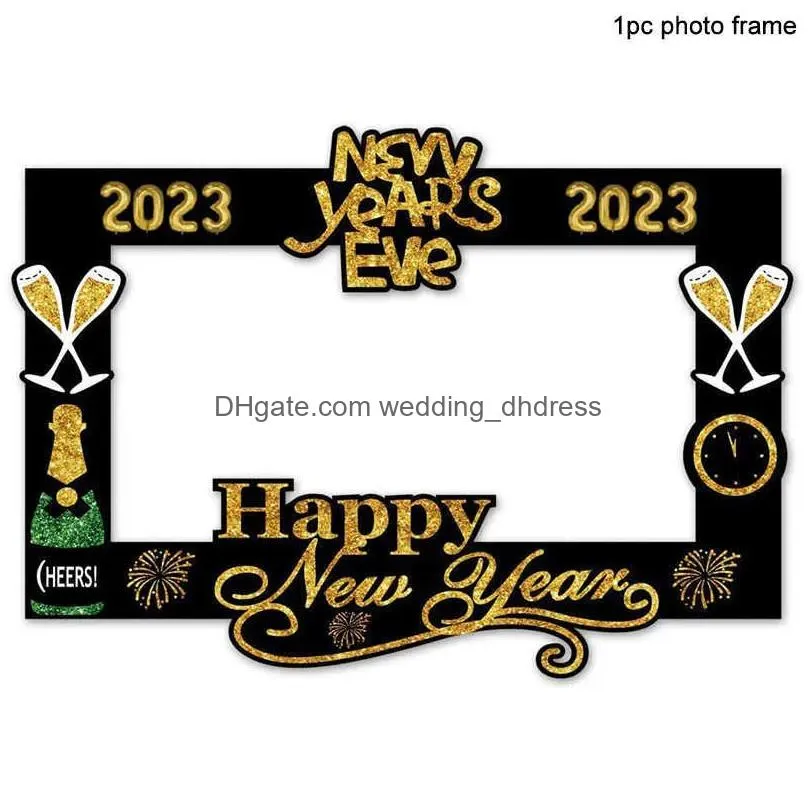  2023 happy year p o frame cheers champagne p o booth props christmas decorations navidad years eve party supplies