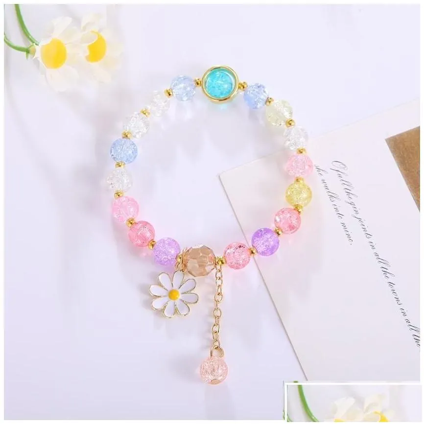 Beaded Daisy Popcorn Beads Bracelet Friendship Flower Pumpkin Glass For Girls Halloween Jewelry Accessories Jewelry Bracelets Otoor