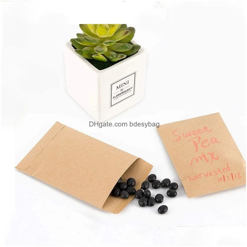 Packing Bags Wholesale Kraft Envelopes Mini Parts Bag Small Items Stamps Storage Packets For Garden Office Or Wedding Gift Drop Delive Dhnef