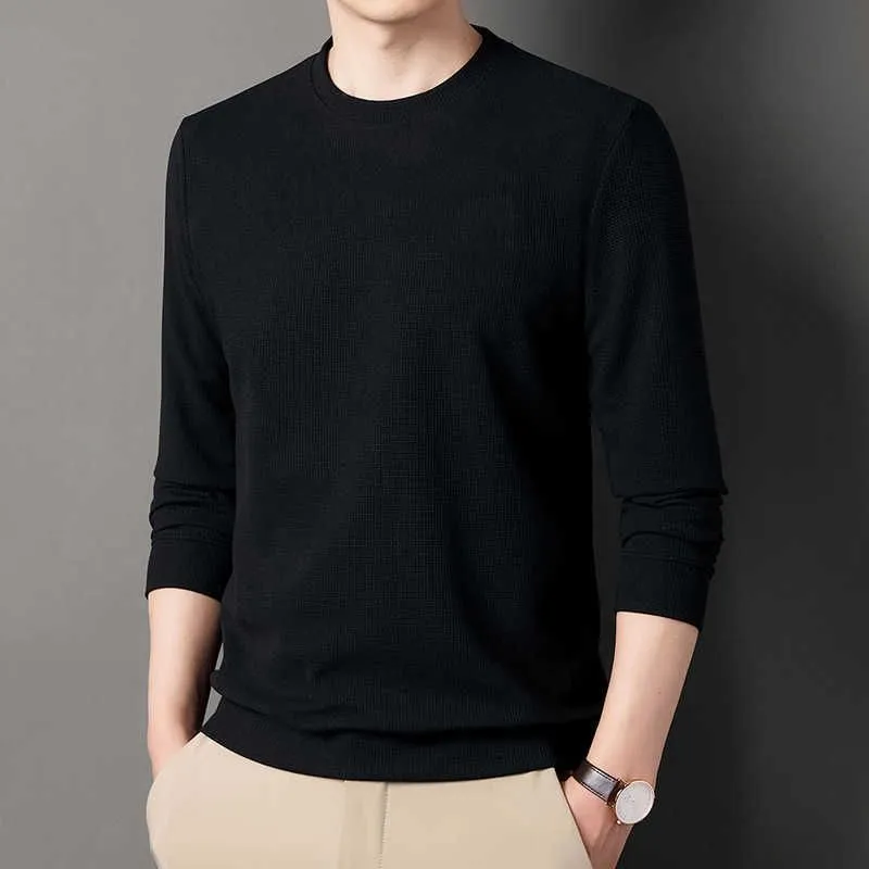 Men`s Sweaters BROWON 2022 Sweter Fashion Musim Semi Gugur Pria Atasan Kasual Pullover Leher Bulat Lengan Panjang G221010