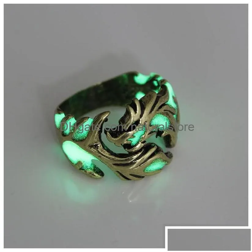 Couple Rings Luminous Individuality For Women Men Necessary Accessories Nightclubs Bars Personality Dragon Fashion Jewelry Ring Drop D