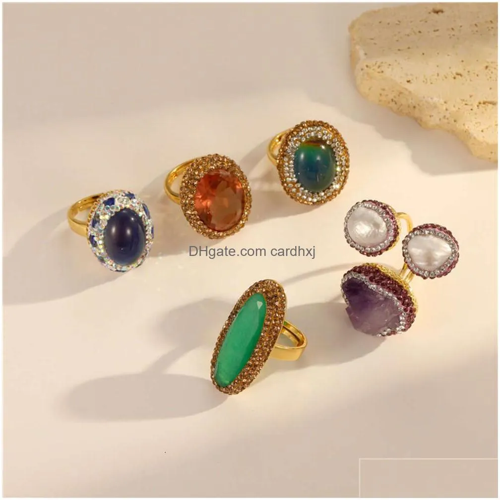 Wedding Rings Jewelry Vintage With Light Luxury Design And Exaggerated High-End Feel. Open End Ring Drop Delivery Dhael