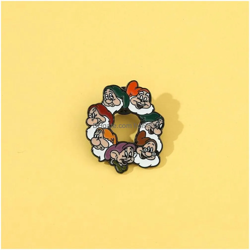 seven little man brooch cute anime movies games hard enamel pins collect metal cartoon brooch backpack hat bag collar lapel badges