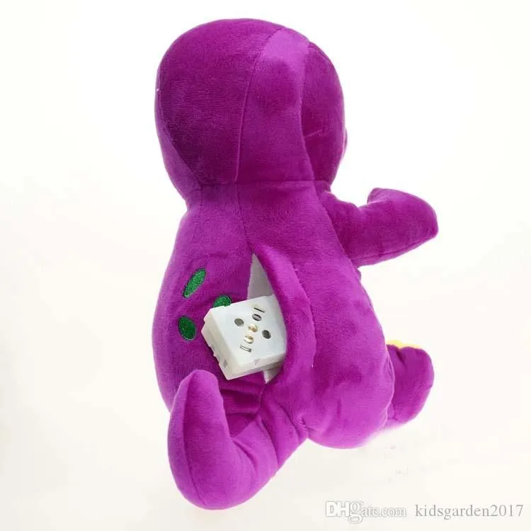 New Barney The Dinosaur 28cm Sing I LOVE YOU song Purple Plush Soft Toy Doll7794790