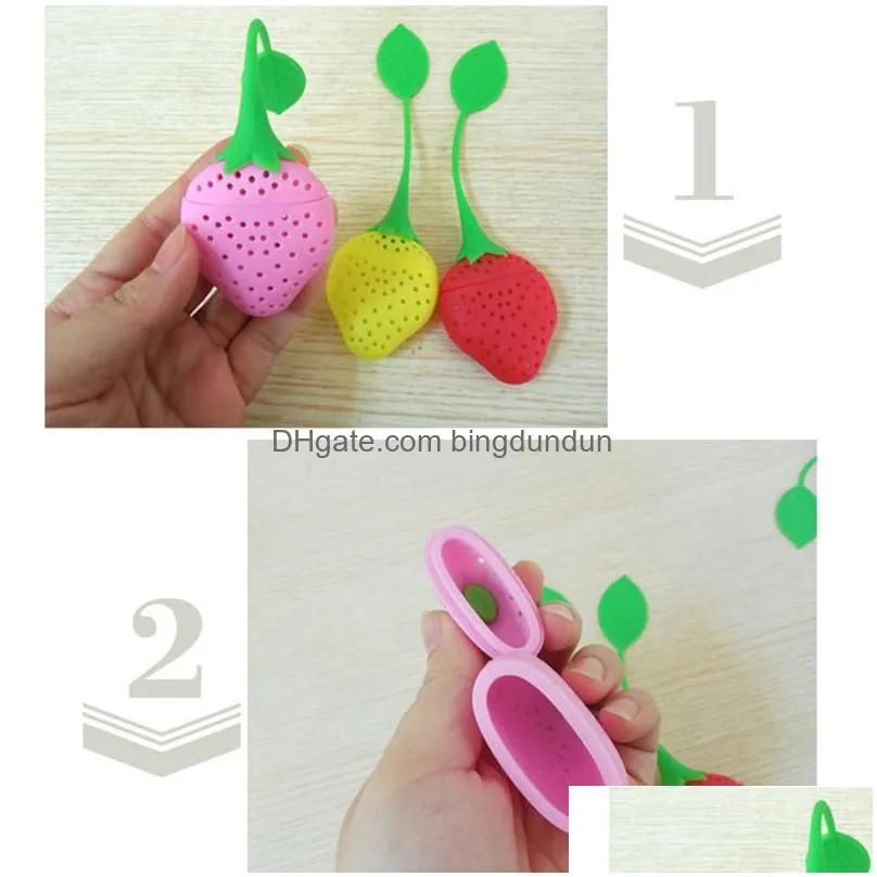 silicone tea strainers lovely strawberry shape teas infuser home coffee vanilla spice filter diffuser