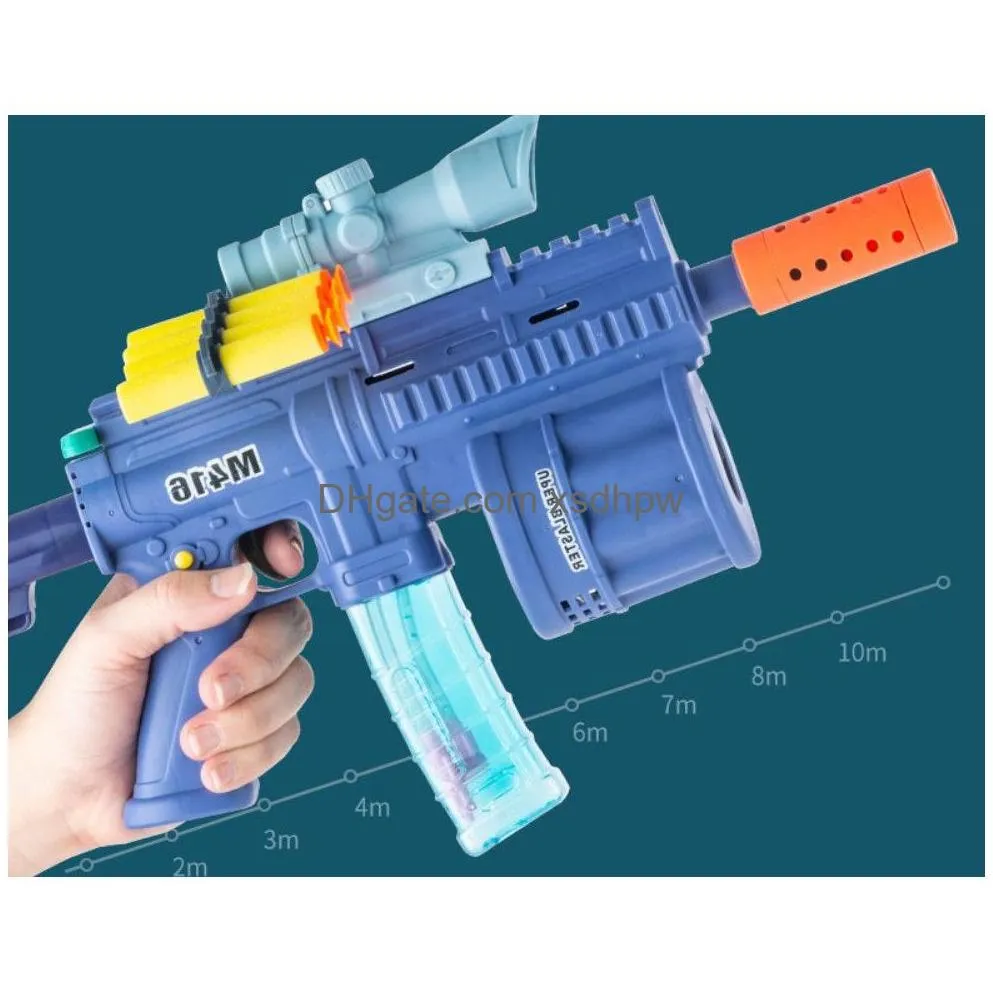 wholesale childrens toy outdoor play equipment boy m416 automatic bubble gun soft bullet water absorption acousto-optic electric plastic music